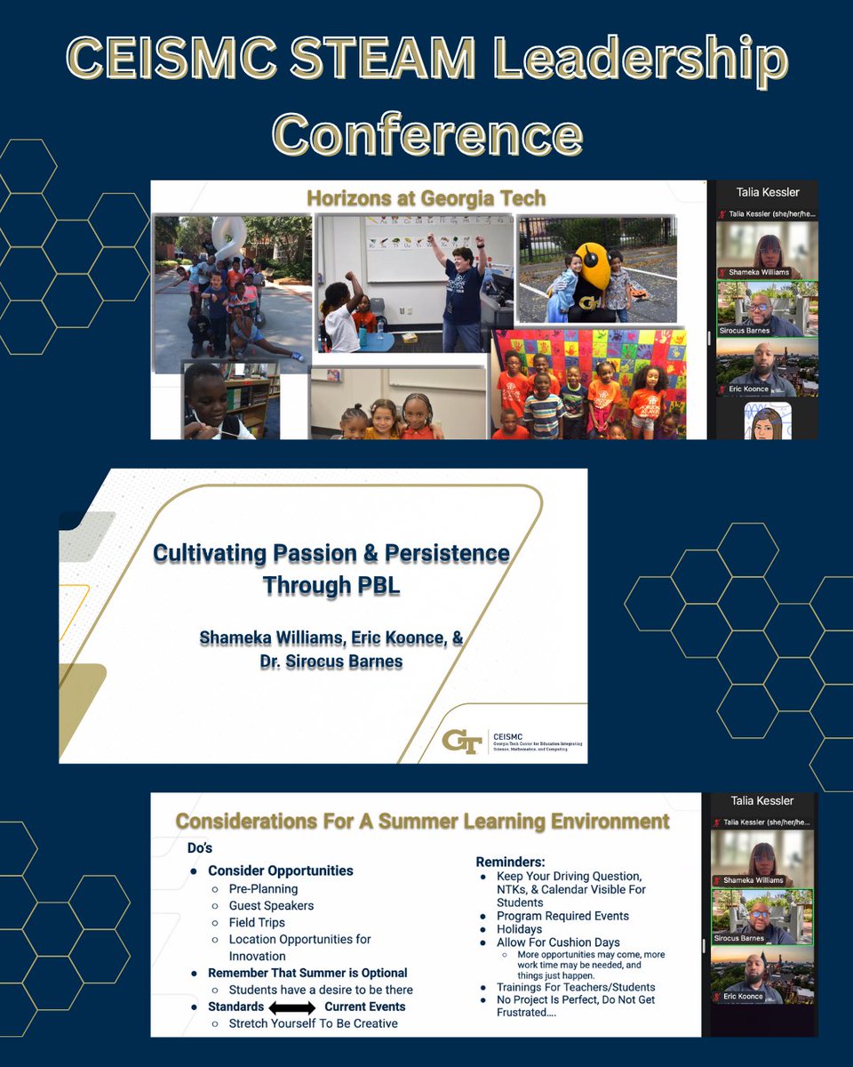 Last week, our Horizons team presented at the CEISMC Steam Leadership Conference about how to cultivate passion and persistence with our scholars through Project Based Learning. (PBL)

#expandedhorizons #horizonsgt #georgiatech #gatech