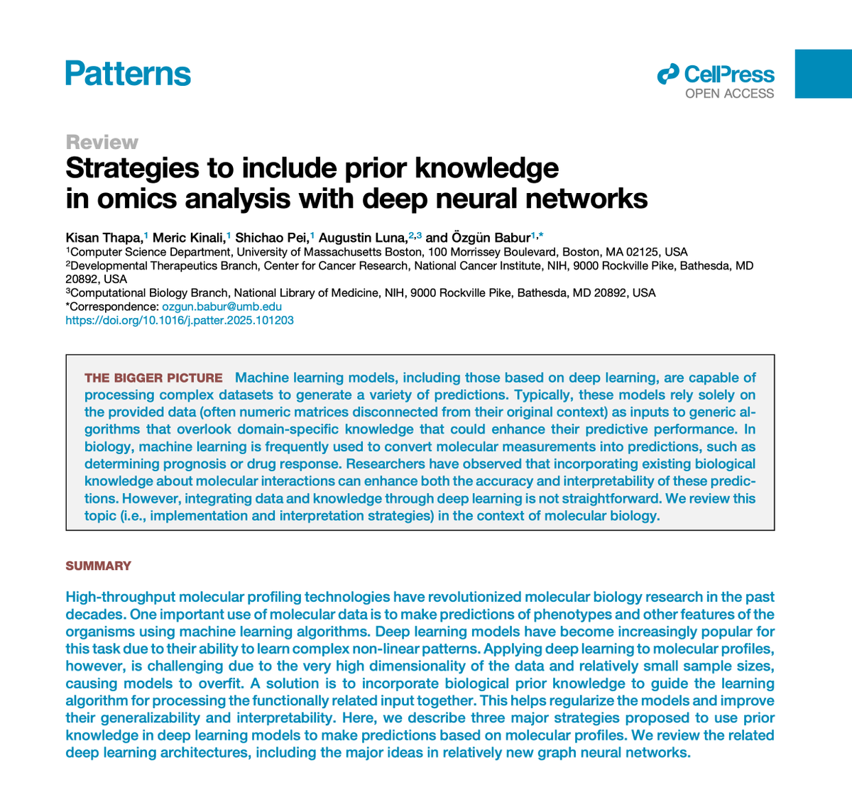 _kisanthapa's tweet photo. 🎉 Excited to announce my first-author paper published in CellPress Patterns! 🎉

"Strategies to Include Prior Knowledge in Omics Analysis with Deep Neural Networks"

👉 Read our paper here: https://t.co/c9RfWIwZWc

#DL #Bioinformatics #MachineLearning #GNN #CellPressPatterns https://t.co/lIqpVVKjbO