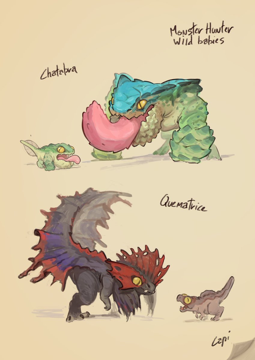Took a break from work this week to enjoy some monster hunter wilds. Time to draw some babies

#MHWILDS