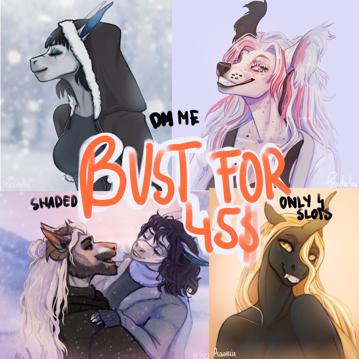 Another round!!
They are cheaper than usual comm :3
4 slots available, done this month!!