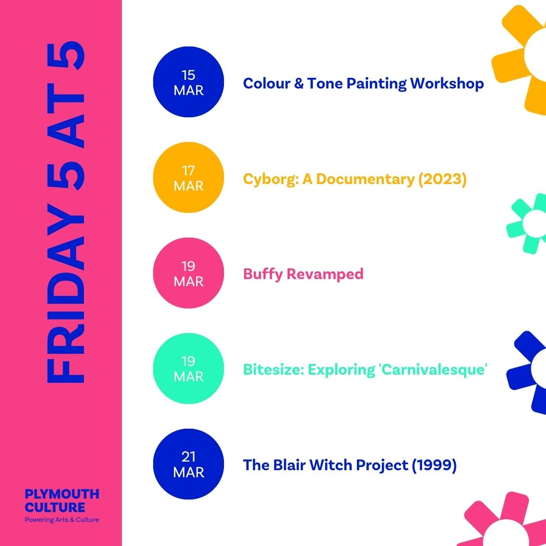 Plymouth Culture (@plymcultureuk) on Twitter photo Friday 5️⃣ at Five - Here's our top five cultural highlights that we think you should know about this week in Plymouth!
Find these events and more here 👇🏼
bit.ly/4gEDass
<a href="/realideasorg/">Real Ideas</a> @plymuni @barbicantheatre <a href="/theboxplymouth/">The Box, Plymouth</a> Friday 5️⃣ at Five - Here's our top five cultural highlights that we think you should know about this week in Plymouth!
Find these events and more here 👇🏼
bit.ly/4gEDass
<a href="/realideasorg/">Real Ideas</a> @plymuni @barbicantheatre <a href="/theboxplymouth/">The Box, Plymouth</a>