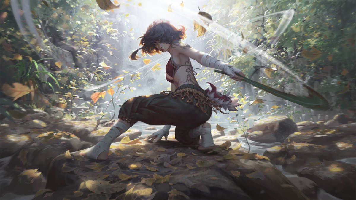 Continuing with the theme of "The Healing Forest". I have named this painting "Flow of Speed".The riverside scene was inspired by a waterfall on my trips. I was also inspired by many scenes in Arcane created by all the talented artists at Fortiche. 
hope you like it