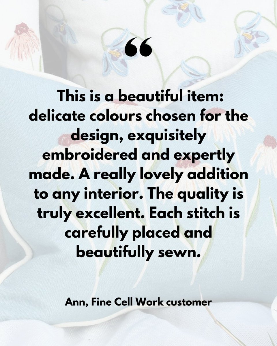 finecellwork's tweet image. Designed by our Patron Cath Kidston Padgham MBE and her studio Joy of Print, our Echinacea Daisies Cushion has been getting a lot of love from our customers 🌸 ❤️.

Shop now: finecellwork.co.uk/collections/jo…

#embroidered #floraldesign #florals #plantgifts #floralgifts