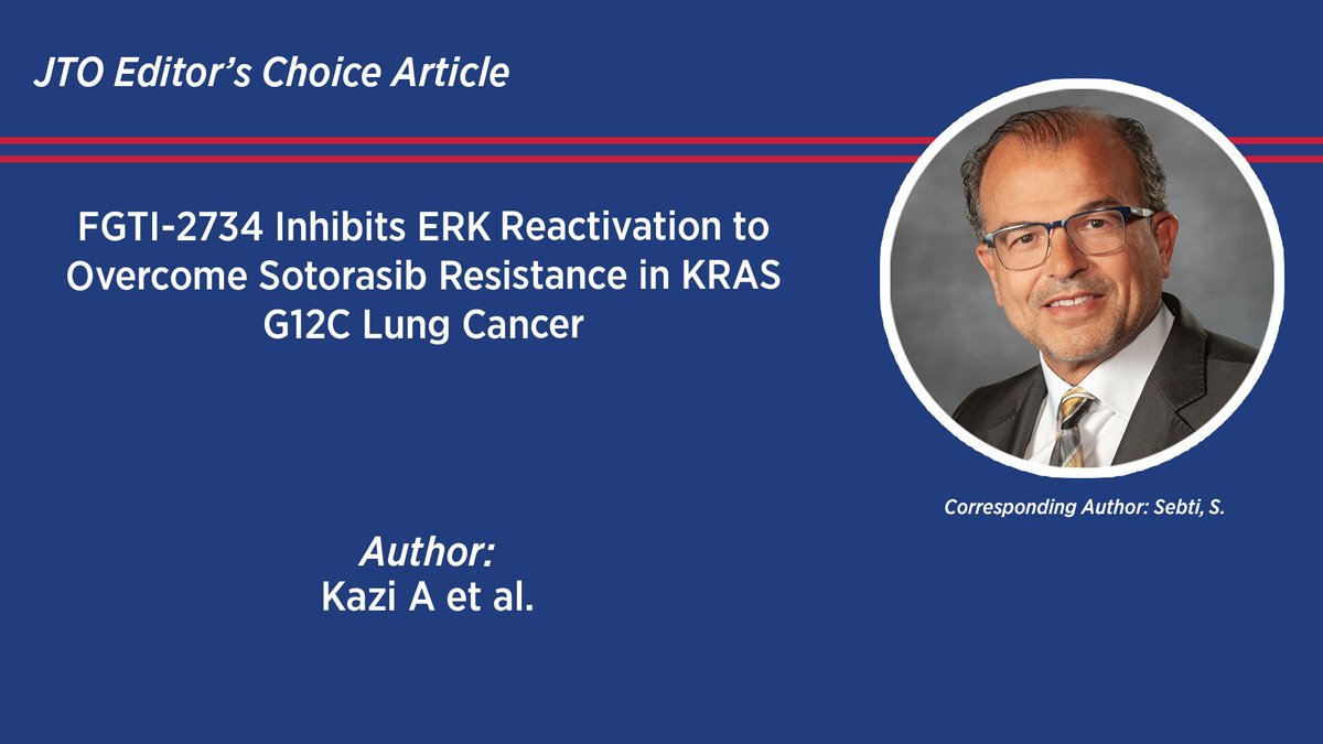 JTO & JTO CRR (@jtoonline) on Twitter photo To combat resistance mechanisms involving adaptive reactivation of ERK in pts w/KRAS G12C #lungcancer, Kazi et al. show that the dual farnesyltransferase and geranylgeranyltransferase-1 inhibitor FGTI-2734 may improve the treatment outcomes of KRAS G12C. bit.ly/4hyMIVV To combat resistance mechanisms involving adaptive reactivation of ERK in pts w/KRAS G12C #lungcancer, Kazi et al. show that the dual farnesyltransferase and geranylgeranyltransferase-1 inhibitor FGTI-2734 may improve the treatment outcomes of KRAS G12C. bit.ly/4hyMIVV
