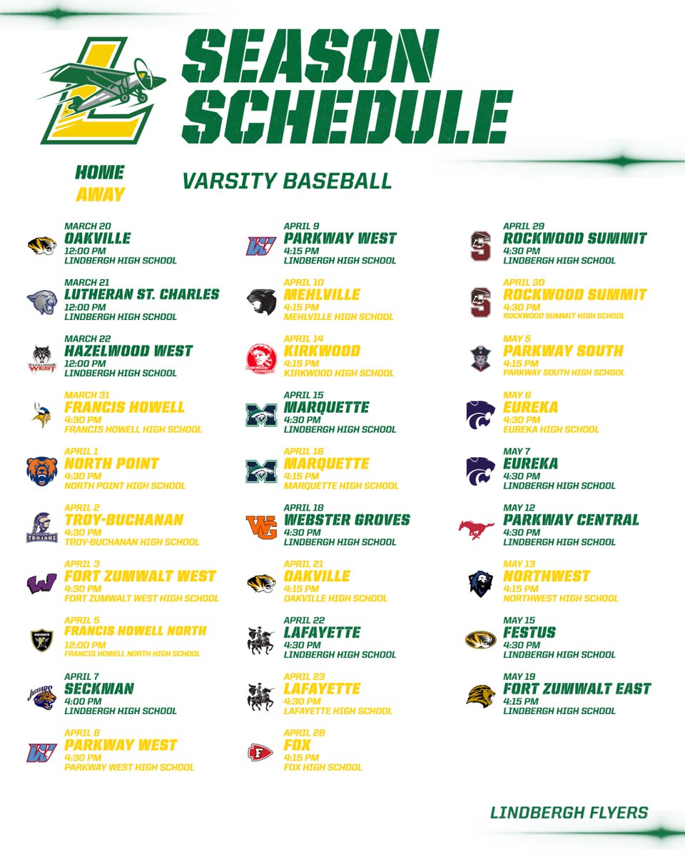 Here is our 2025 Varsity schedule.