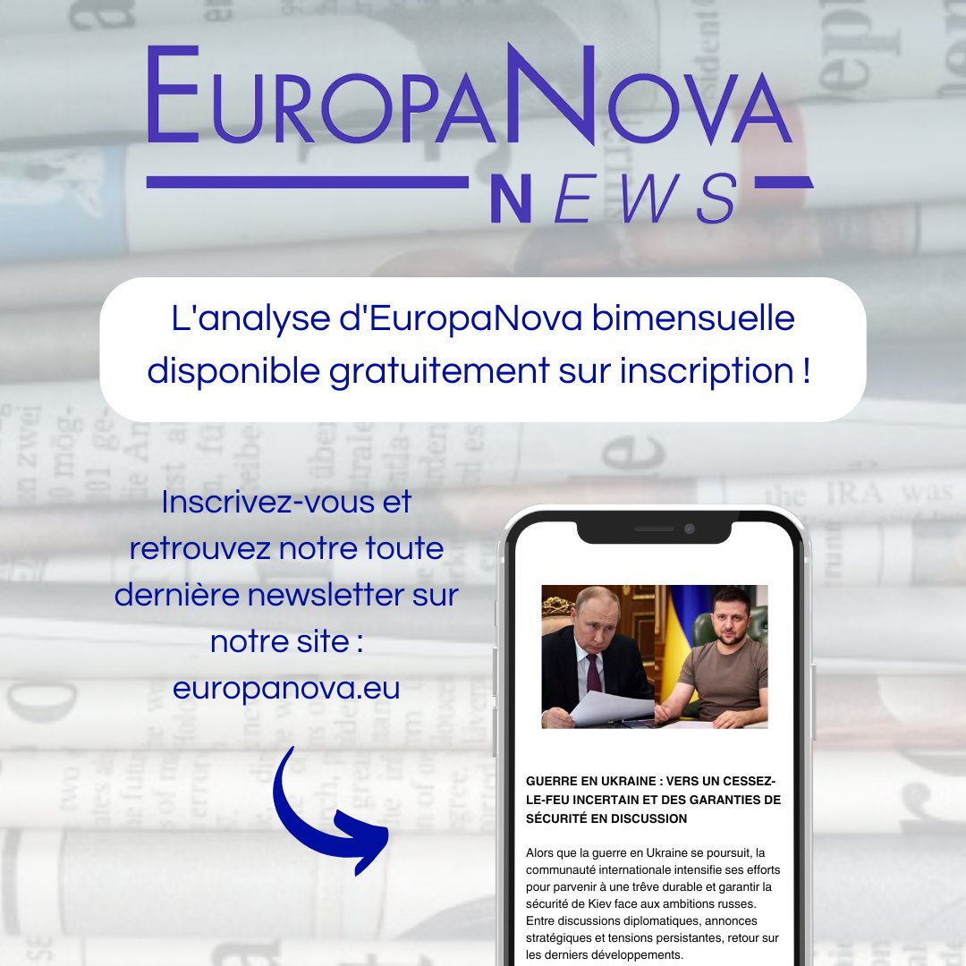 📰 Découvrez le tout dernier numéro de notre newsletter sur notre site Europanova.eu dans la rubrique europanews : europanova.eu/2025/03/14/eur…

Plongez dans l’actualité européenne et internationale avec des analyses approfondies sur des sujets brûlants :
🇺🇦 Vers un