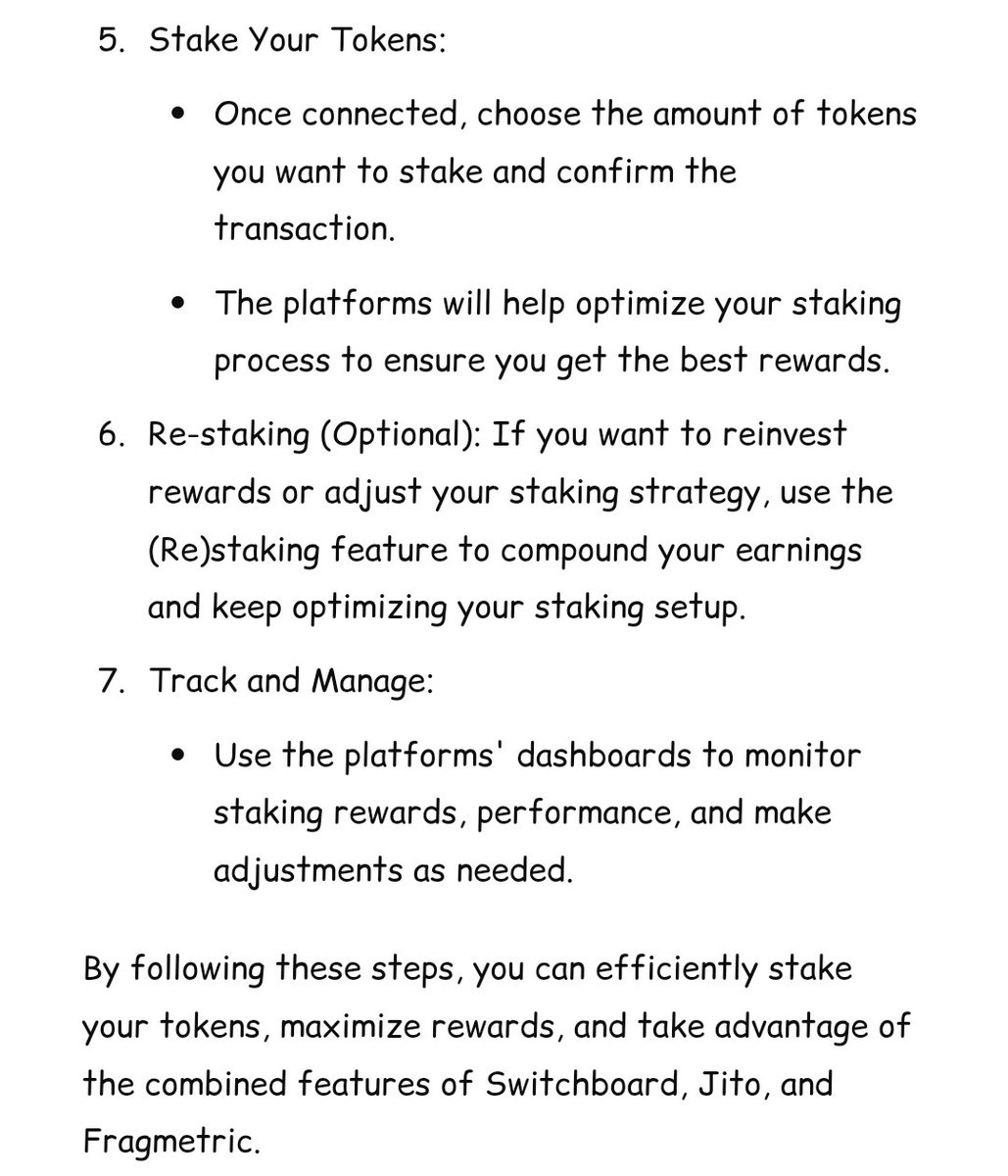 miracleinvstmnt's tweet photo. Here's a simple guide to Switchboard x Jito x Fragmetric (Re)staking: https://t.co/82hxq8dnHW