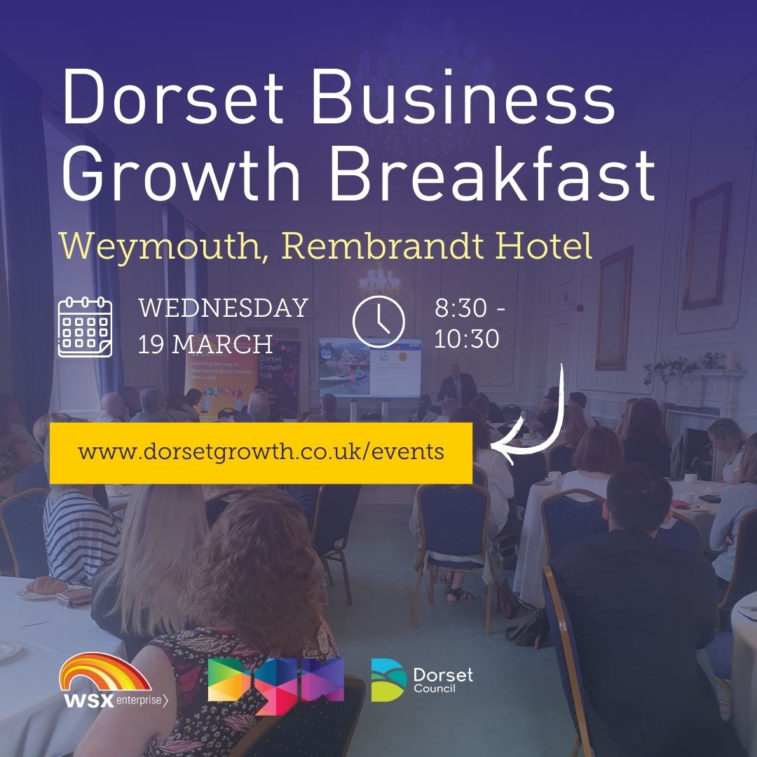 Want to make more meaningful business connections in Dorset?

The Dorset Growth Hub is hosting another growth breakfast in Weymouth on 19th March!

Here’s the place to book your spot at this fully funded networking and growth event. eventbrite.com/e/111948404992…