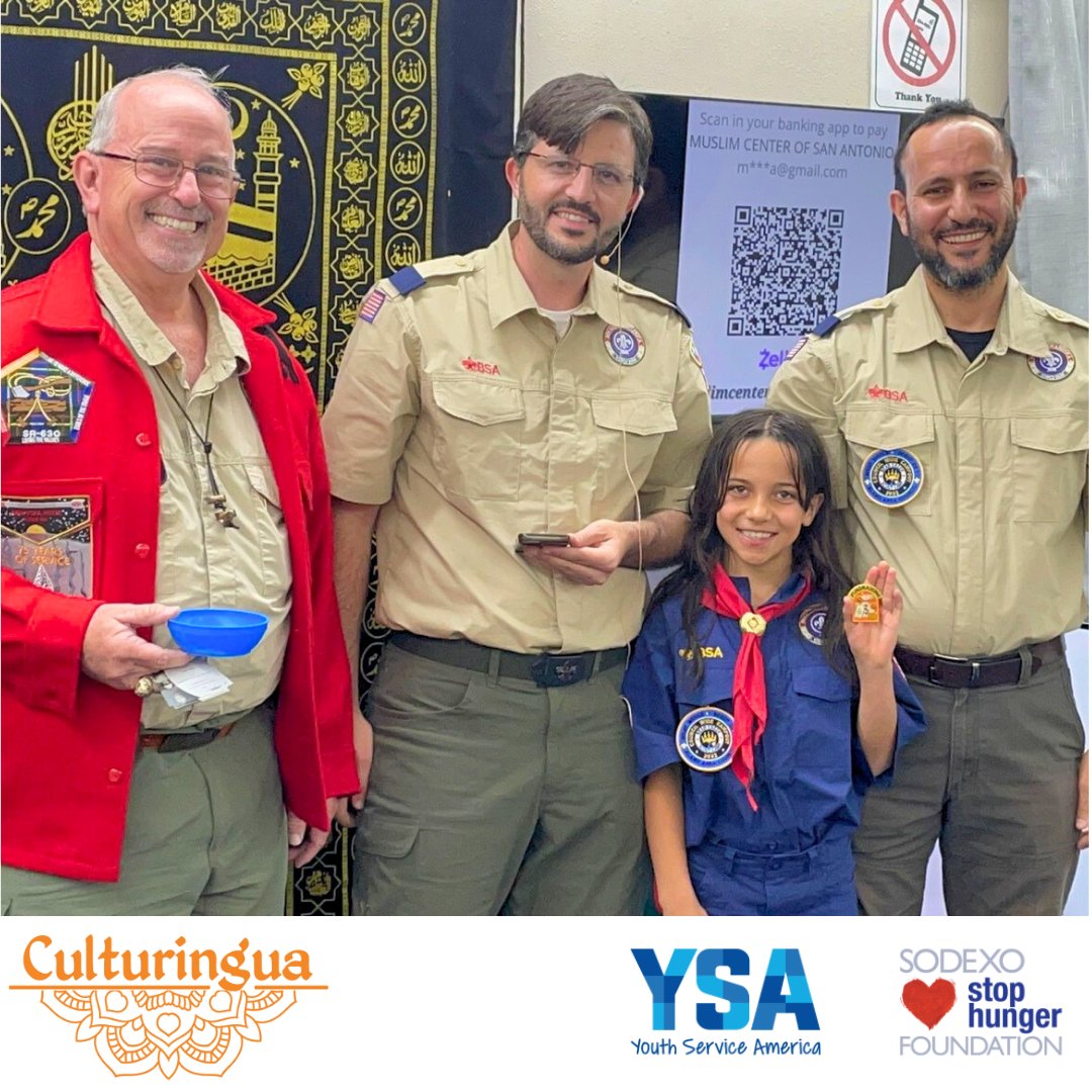 culturingua's tweet photo. Thank you, Youth Service America, for awarding Culturingua the Sodexo Stop Hunger Foundation Youth Grant to support Cub Scout Pack 333.
Pack 333 is leading a community service project that addresses the issue of childhood hunger in the San Antonio area. Great job Pack 333! https://t.co/39aJhrSRhW