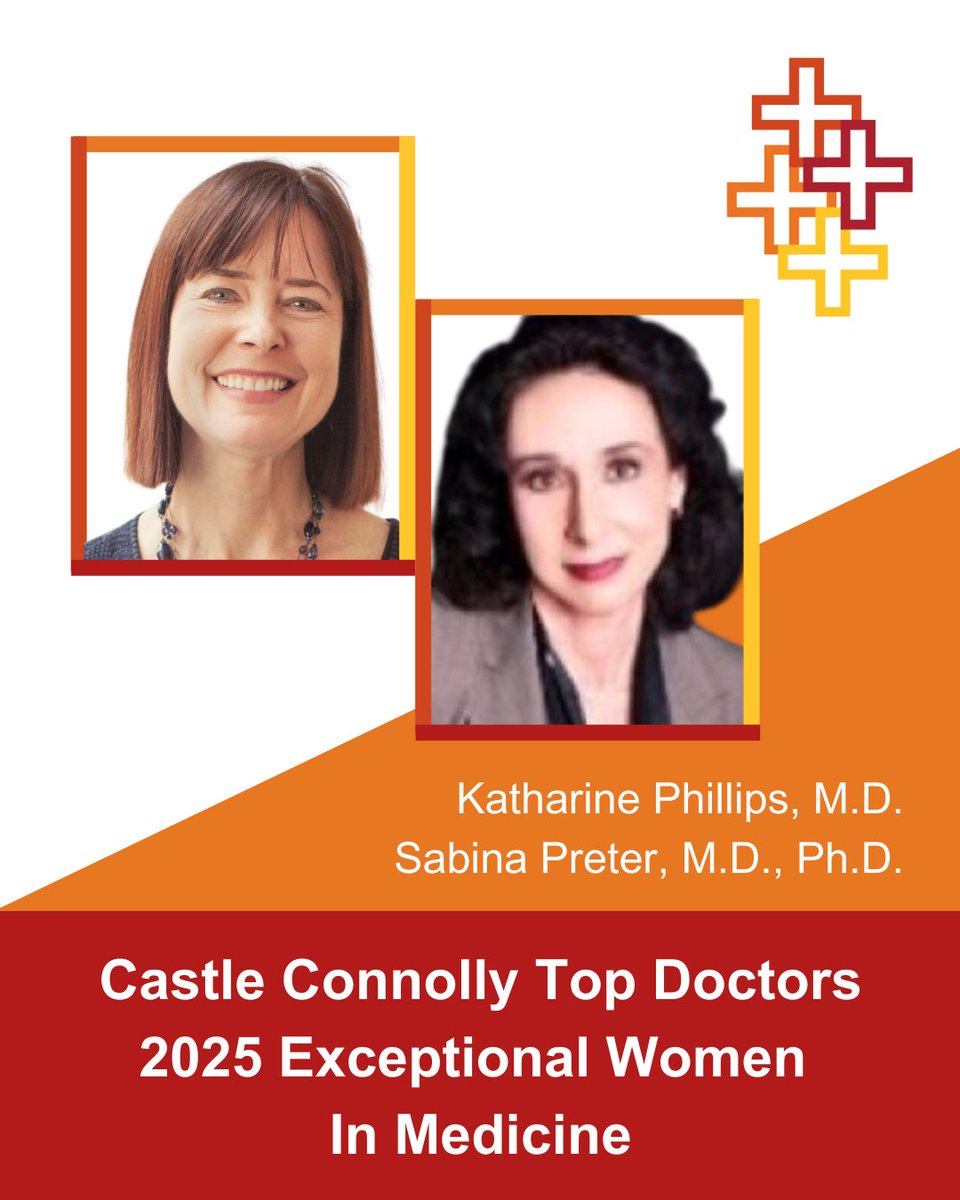 Weill Cornell Medicine Psychiatry (@wcmpsychiatry) on Twitter photo Congratulations to @weillcornell’s Dr. Katharine Phillips and Dr. Sabina Preter for being among the top 2% of female physicians nationwide recognized as 2025 <a href="/CastleConnolly/">Castle Connolly Top Doctors</a> Exceptional Women in Medicine! Your outstanding leadership and expertise are truly valued. Congratulations to @weillcornell’s Dr. Katharine Phillips and Dr. Sabina Preter for being among the top 2% of female physicians nationwide recognized as 2025 <a href="/CastleConnolly/">Castle Connolly Top Doctors</a> Exceptional Women in Medicine! Your outstanding leadership and expertise are truly valued.
