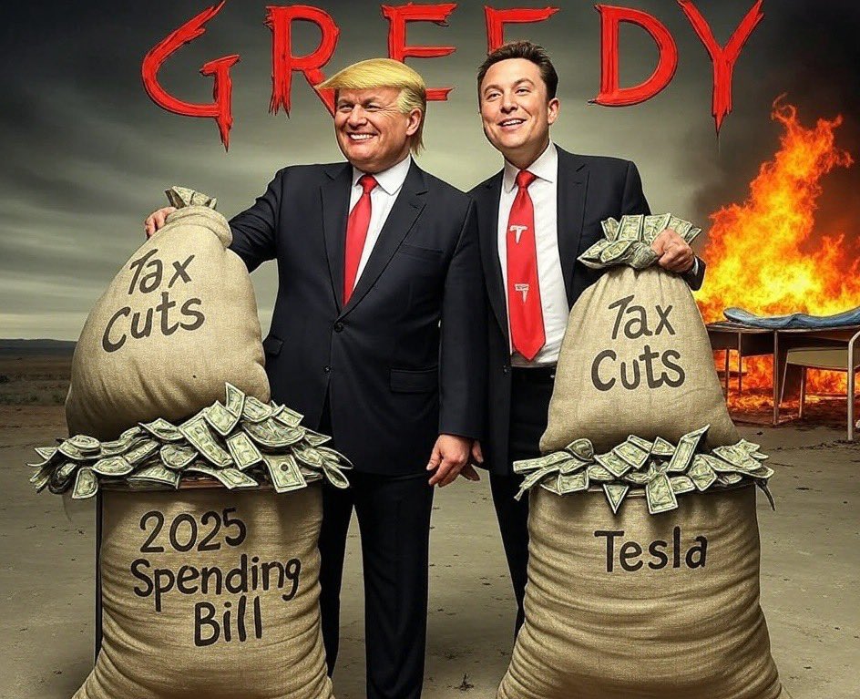 TruthWill_Reign's tweet photo. While families scrape by, the greedy GOP’s pushing a 2025 spending bill that slashes $2 trillion from the stuff we need, like healthcare and schools, just to hand $4.5 trillion in tax cuts to their rich buddies. This isn’t ‘fiscal responsibility,’ it’s a cash grab. #GreedyGOP https://t.co/6RUg6J5px9