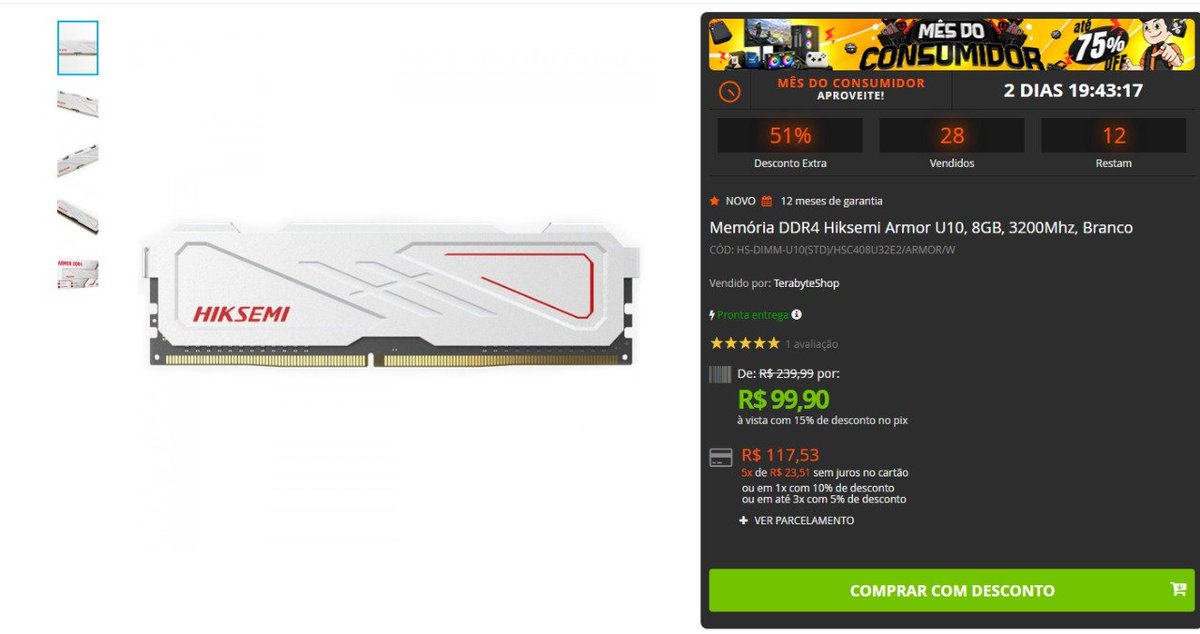 edinaldogama's tweet photo. 💥Memória DDR4 Hiksemi Armor U10, 8GB, 3200Mhz, Branco💥

💰Por: R$ 99

🛒https://t.co/QPdpGRsZOt

🤩 Redes sociais:👇
👍 https://t.co/rPYsxOlGwr https://t.co/CFyYYYuGlf