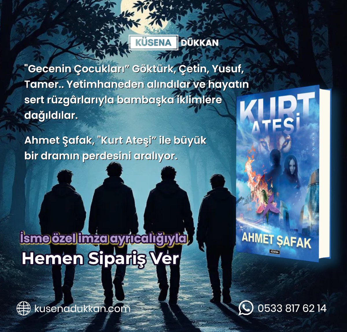 Ahmet Şafak, Kurt Ateşi romanıyla büyük bir dramın perdesini aralıyor📚

Ahmet Şafak tarafından isminize özel olarak imzalanmış Kurt Ateşi romanına sahip olmak için hemen sipariş verin🏃🏻‍♀️‍➡️

🌐 l24.im/2nm8

☎️ 0533 817 62 14