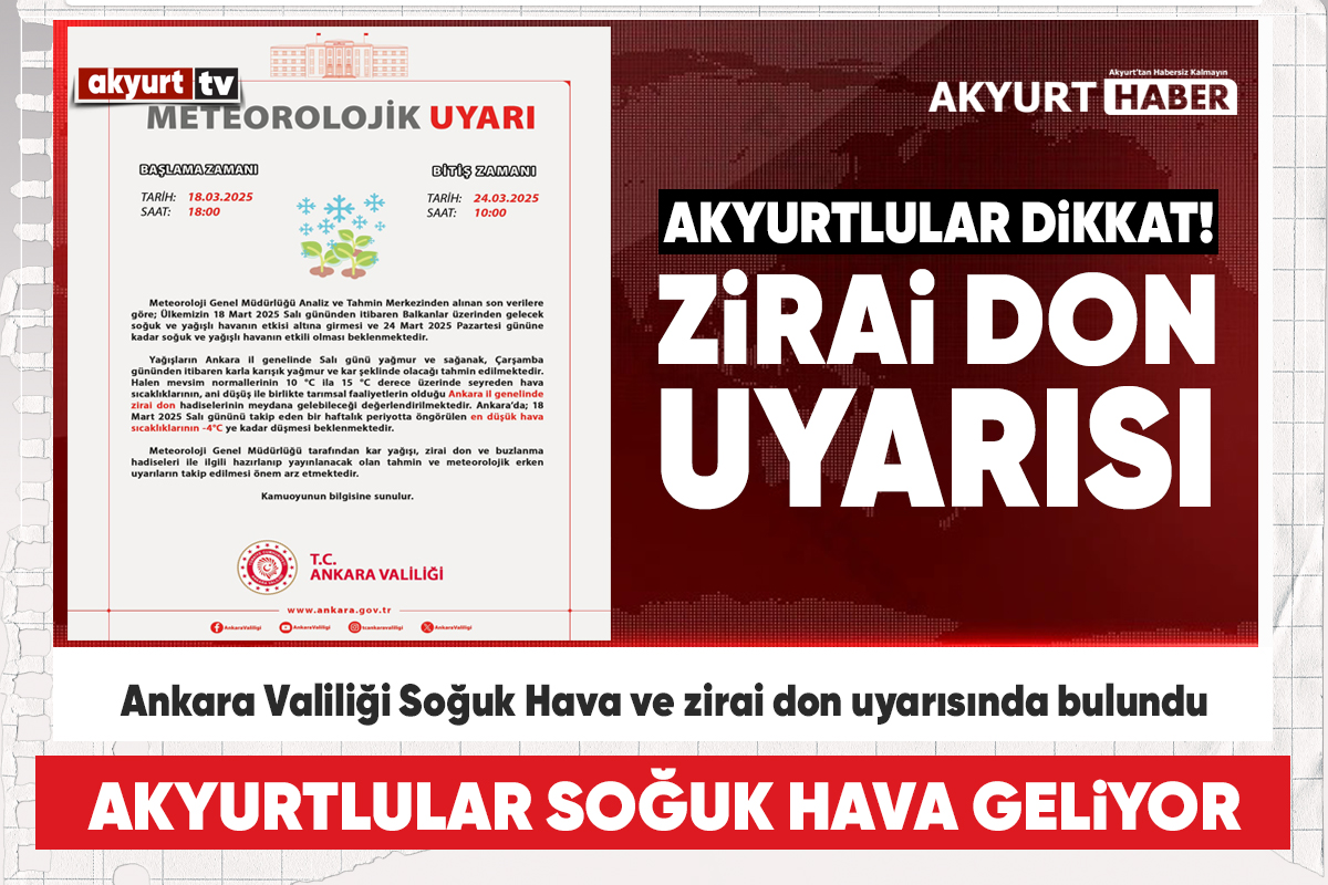 akyurthaber's tweet photo. Ankara Valiliği Soğuk Hava ve zirai don uyarısında bulundu
https://t.co/DkIv3jz3Zv

#akyurt #ilçe #kaymakamlık #ankara #valilik #soğuk #hava #zirai #don #uyarısı #akyurtlular #sondakika #akyurthaber https://t.co/4zNVRNSdpP