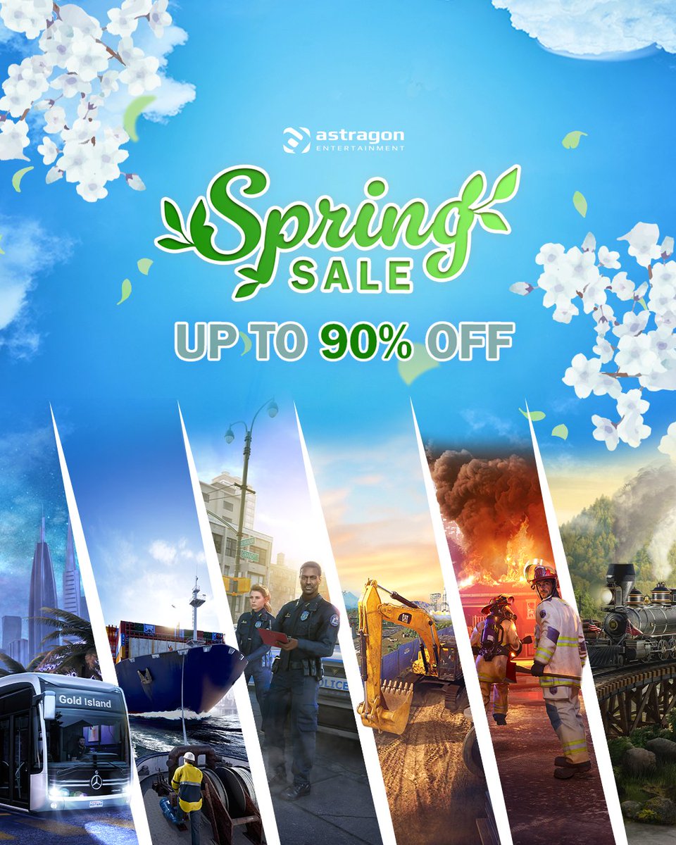 The Steam Spring Sale is here 🌸

Save up to 90% on all games from astragon – including Construction Simulator, Police Simulator, Bus Simulator, and more! ✨

➡️ store.steampowered.com/publisher/astr…