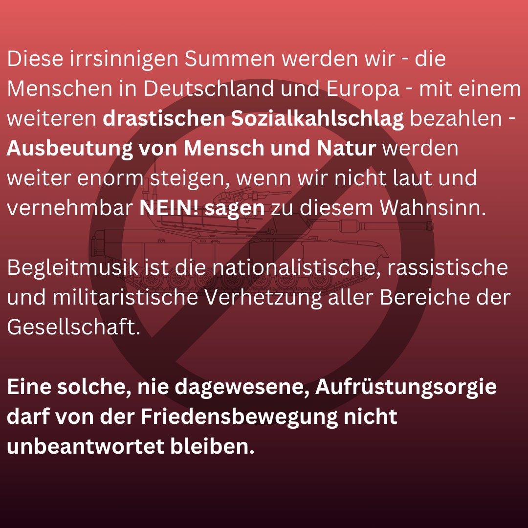 Aufruf zur Protestkundgebung in Tübingen am 17.03. ab 18 Uhr auf dem Holzmarkt gegen die milliardenschwere #Aufrüstung mittels #Grundgesetzänderung durch #CDU und #SPD