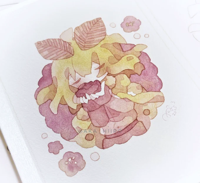 久々に水彩