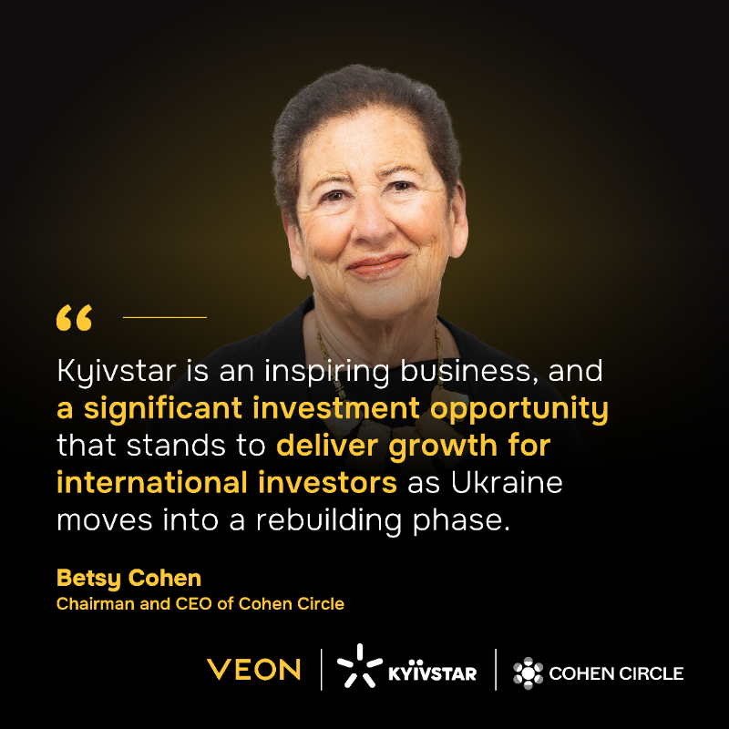 VEONGroup's tweet photo. Another milestone today in our progress towards @TwiyKyivstar's listing on @Nasdaq as VEON and Cohen Circle sign a definitive business combination agreement!

Find out why we believe this is a unique opportunity for global investors to participate in Ukraine’s recovery ⬇️