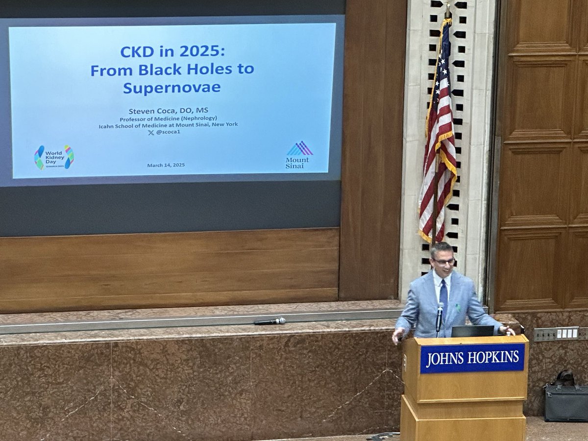 hopkinsneph's tweet photo. What a privilege to have Doctor Steven Coca, from the Icahn School of Medicine at Mount Sinai, in town to speak at our Renal Grand Rounds this morning! #WorldKidneyDayatJohnsHopkins
#KidneyHealthMatters https://t.co/vV3njSlmI4