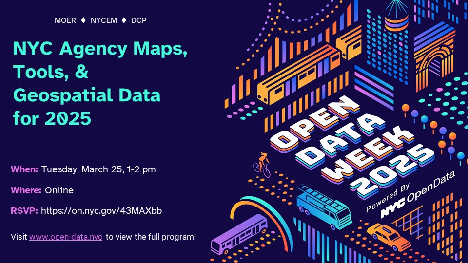 NYC Mayor's Office of Environmental Remediation (@nycoer) on Twitter photo Join NYC agency #GIS leaders discussing what's new in maps, tools, initiatives, & geospatial data in 2025!
25 March, 1-2 pm
We will moderate discussion with <a href="/NYCPlanning/">NYC Planning</a> and <a href="/nycemergencymgt/">NYC Emergency Management</a>
#opendataweek
Register at on.nyc.gov/43MAXbb Join NYC agency #GIS leaders discussing what's new in maps, tools, initiatives, & geospatial data in 2025!
25 March, 1-2 pm
We will moderate discussion with <a href="/NYCPlanning/">NYC Planning</a> and <a href="/nycemergencymgt/">NYC Emergency Management</a>
#opendataweek
Register at on.nyc.gov/43MAXbb