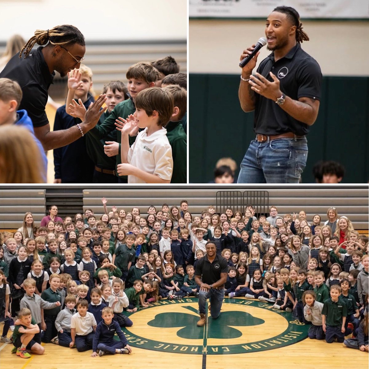 Saints S Justin Reid back in KC talking to kids at Visitation Catholic School 🙌

📸: <a href="/jreidindeed/">Jreidindeed</a> on IG