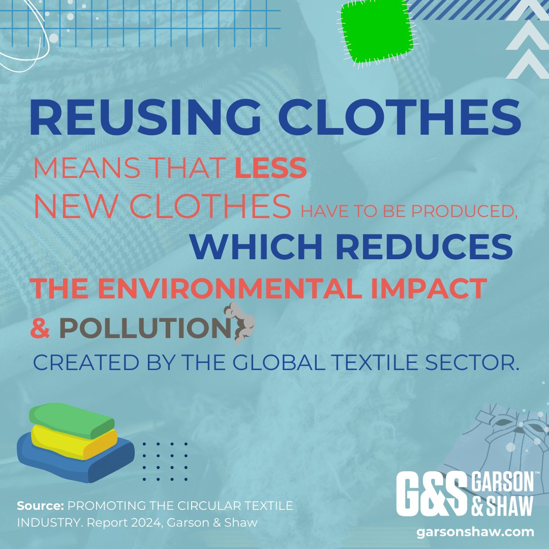 GarsonAndShaw's tweet image. ♻️ Did you know? Reusing clothes reduces the demand for new clothing production, which in turn decreases pollution and the environmental impact of the textile industry. 🌎👕 

#ReuseBeforeRecycle #SustainableFashion #CircularEconomy  #GarsonShaw #ReducePollution