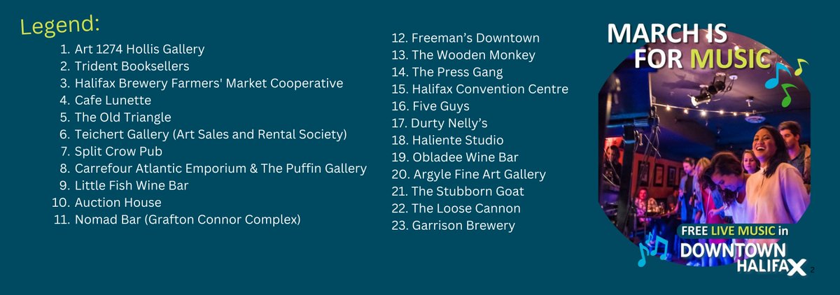 March is for Music in #DowntownHalifax. Get out of the house, and into your FAVE Downtown Halifax business to see some FREE, live, local music! 
lnkd.in/e7cFsMAJ