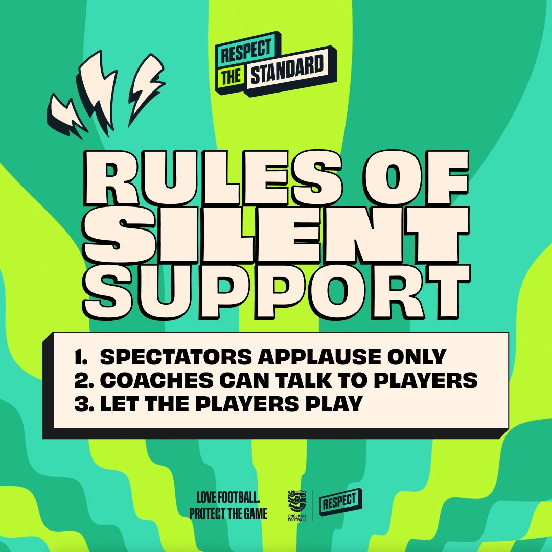 WGCYouthFC's tweet photo. 🤫 Silent Support Weekend is here! 🤫 

Let’s give players the space to make their own decisions on the pitch. Cheer with claps, not words, and let them play their way. 

#silentsupport https://t.co/qwcrvR29yF