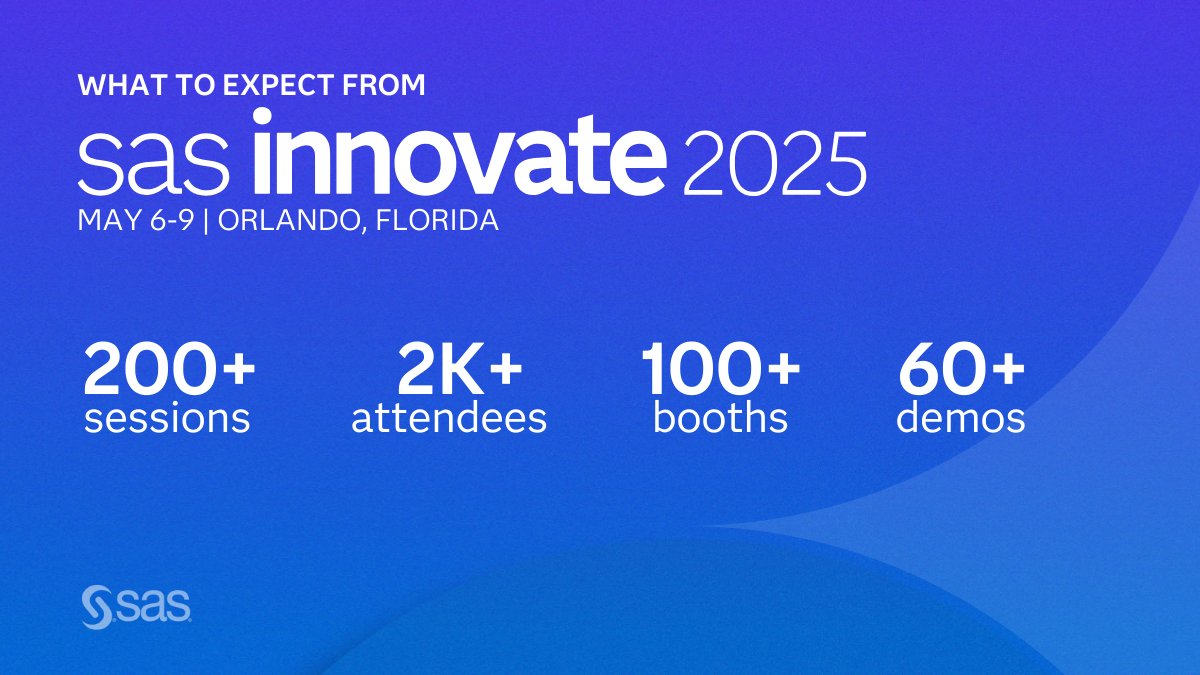 lisa_monk's tweet image. Turn four days at #SASInnovate into a lifetime of knowledge and skills. Here&apos;s what you can expect👇2.sas.com/60170nETt

Orlando, Florida | May 6-9