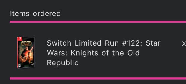 AnthonyHoule's tweet photo. @LimitedRunGames Heck yeah! This drop is even better than the first one. Picked up KOTOR https://t.co/wdOTnzmTqY