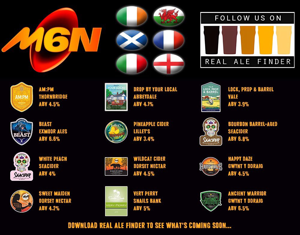 Kegandcomfort_micropub (@kmicropub) on Twitter photo On the bar today!
Beer Board: goo.gl/BCjKCK
#6nations #rugby #sixnations <a href="/thornbridge/">Thornbridge Brewery</a> <a href="/AbbeydaleBeers/">Abbeydale Brewery</a> <a href="/ValeBrewery/">Vale Brewery</a> <a href="/exmoorales/">Exmoor Ales</a> <a href="/lilleyscider/">Lilley's Cider</a> <a href="/SeaCiderSussex/">SeaCider</a> <a href="/DorsetNectar/">Dorset Nectar</a> <a href="/Gwyntyddraig/">gwyntcider</a> <a href="/Snailsbankcider/">Snailsbank Cider</a>
#RealAleFinder On the bar today!
Beer Board: goo.gl/BCjKCK
#6nations #rugby #sixnations <a href="/thornbridge/">Thornbridge Brewery</a> <a href="/AbbeydaleBeers/">Abbeydale Brewery</a> <a href="/ValeBrewery/">Vale Brewery</a> <a href="/exmoorales/">Exmoor Ales</a> <a href="/lilleyscider/">Lilley's Cider</a> <a href="/SeaCiderSussex/">SeaCider</a> <a href="/DorsetNectar/">Dorset Nectar</a> <a href="/Gwyntyddraig/">gwyntcider</a> <a href="/Snailsbankcider/">Snailsbank Cider</a>
#RealAleFinder