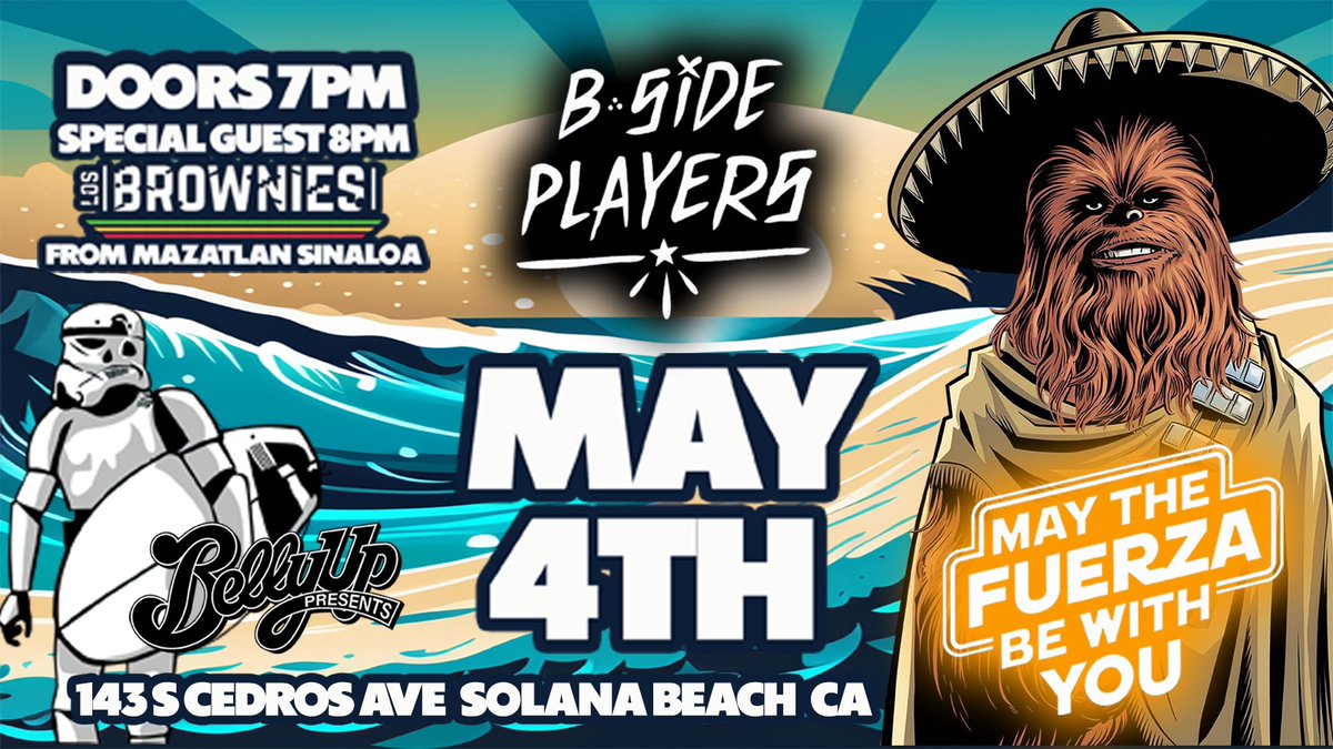 MAY 4TH <a href="/BellyUpMusic/">Belly Up</a> 
Tickets on sale: ticketweb.com/event/b-side-p…