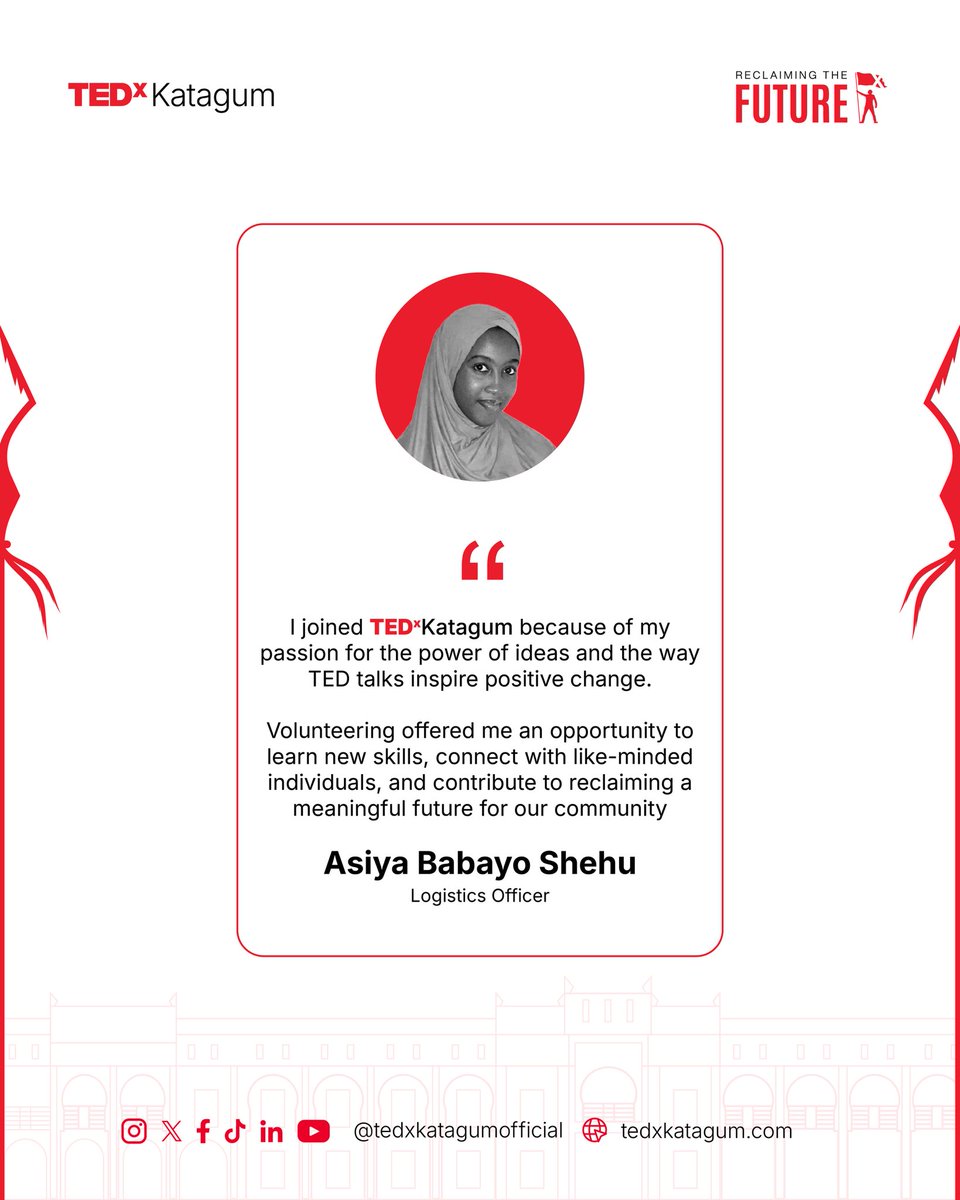 tedxkatagum's tweet photo. Our incredible TEDx Katagum volunteers share their personal reasons for getting involved in this life-changing event, and we couldn’t be more grateful for their dedication and passion. https://t.co/KuCDLCAkgi