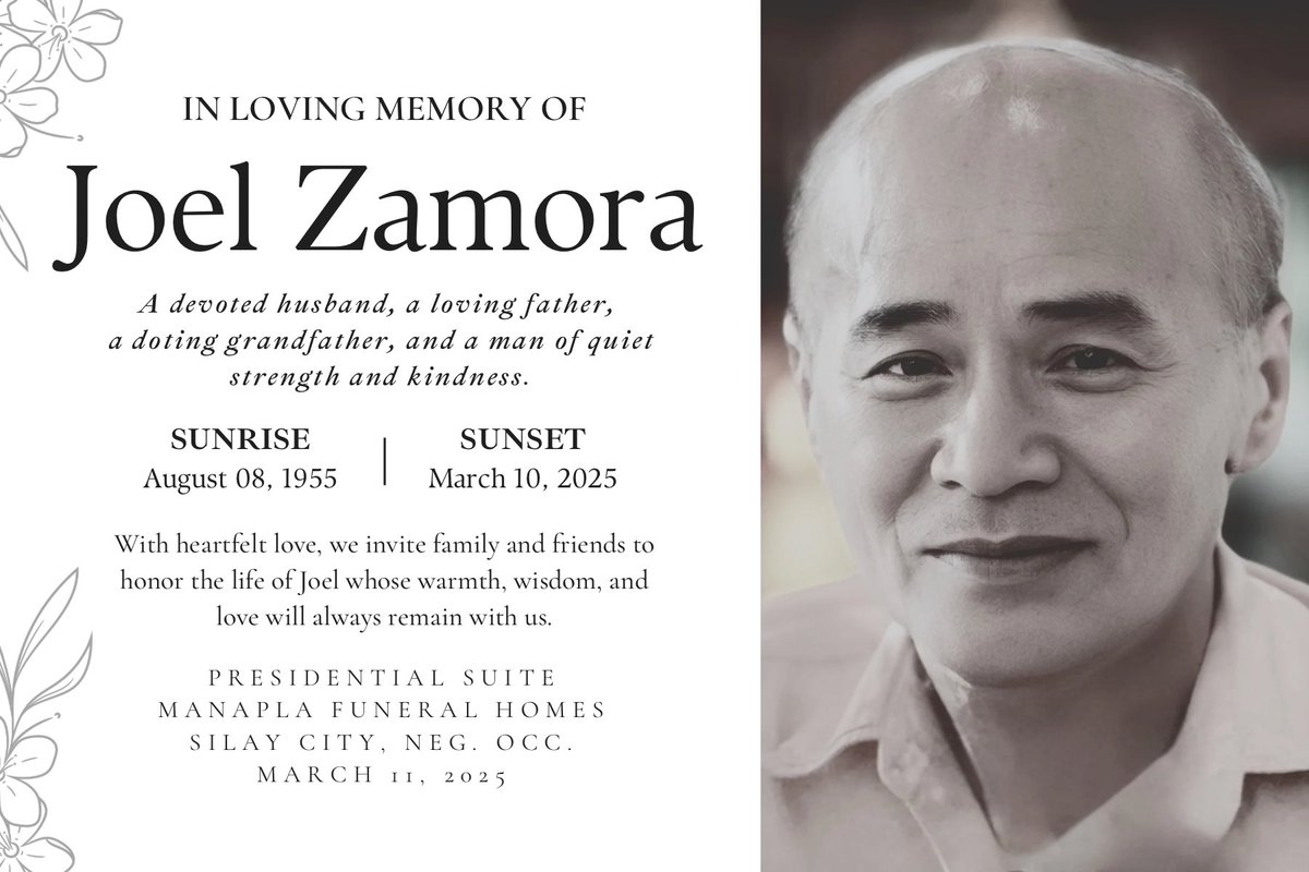 Daddy passed away on March 10 after a month in the hospital. I held his hand as he took his last breath. He was always present, always there when it mattered. This Sunday, March 16, we will lay him to rest. I miss him more than words can say.