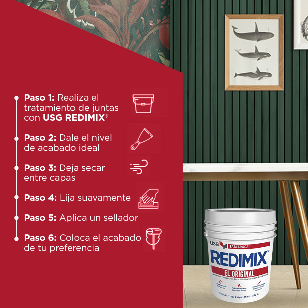Logra un muro impecable con el acabado de tu preferencia con USG RENDIMIX®, EL ORIGINAL.

Te dejamos los materiales que necesitarías: 
🔩 USG REDIMIX®️
🔩 USG PERFACINTA®️ marca USG TABLAROCA®
🧰 Espátula de acero inoxidable de 6'', 8" y 10"
🧰 Lija

#USGLATAM #USGREDIMIX®️🧰🇲🇽📢