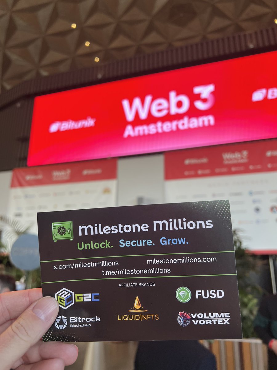 @web3amsterdam has been an incredible experience! 

Had the chance to meet so many exceptional individuals pushing the space forward. 

Exciting times ahead for the future of Web3! 

#Web3Amsterdam #Networking #FutureIsNow #MilestoneMillions #Game2Crypto