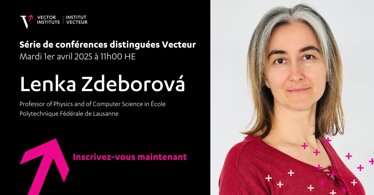 🔬 Dive deep into the physics of neural networks! Join our Vector Distinguished Lecture on April 1 at 11AM ET.
<a href="/EPFL_en/">EPFL</a> Professor <a href="/zdeborova/">Lenka Zdeborova</a> will share:

✅How statistical physics helps us understand deep learning &amp; LLMs
✅ Phase transitions in high-dimensional learning
✅ Why