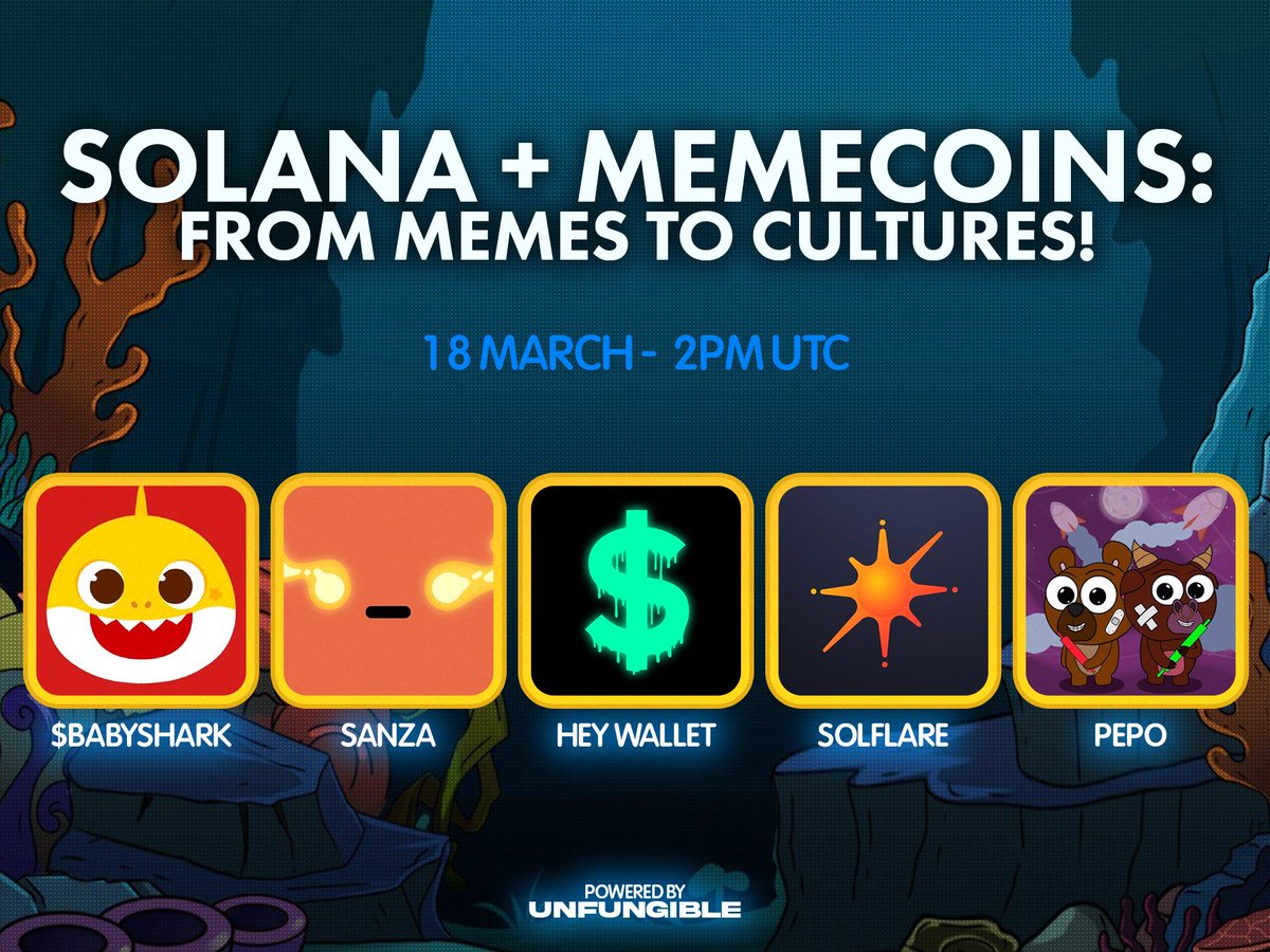 Turning the internets most viral moments into long lasting culture. 

Tune in March 18 at 2pm UTC to see how memecoins have pushed the boundaries of social interactions. 🦈