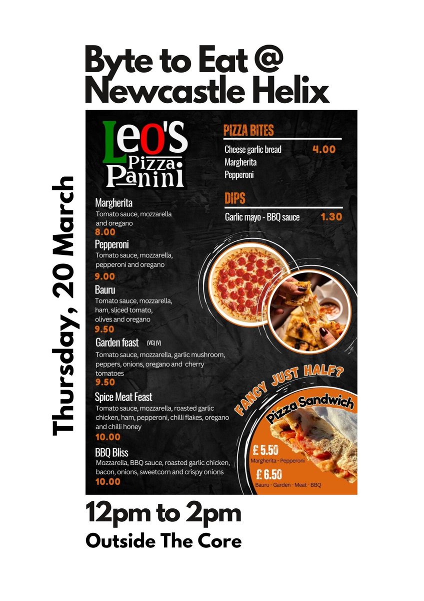 The Lumen, Newcastle Helix (@lumennewcastle) on Twitter photo Join us next week Thursday, 20 March <a href="/TheCoreUK/">The Core, Newcastle</a> <a href="/newcastlehelix/">Newcastle Helix</a> and grab your Byte to Eat from Leo's Pizza Panini!🍕🌶️🔥 Join us next week Thursday, 20 March <a href="/TheCoreUK/">The Core, Newcastle</a> <a href="/newcastlehelix/">Newcastle Helix</a> and grab your Byte to Eat from Leo's Pizza Panini!🍕🌶️🔥