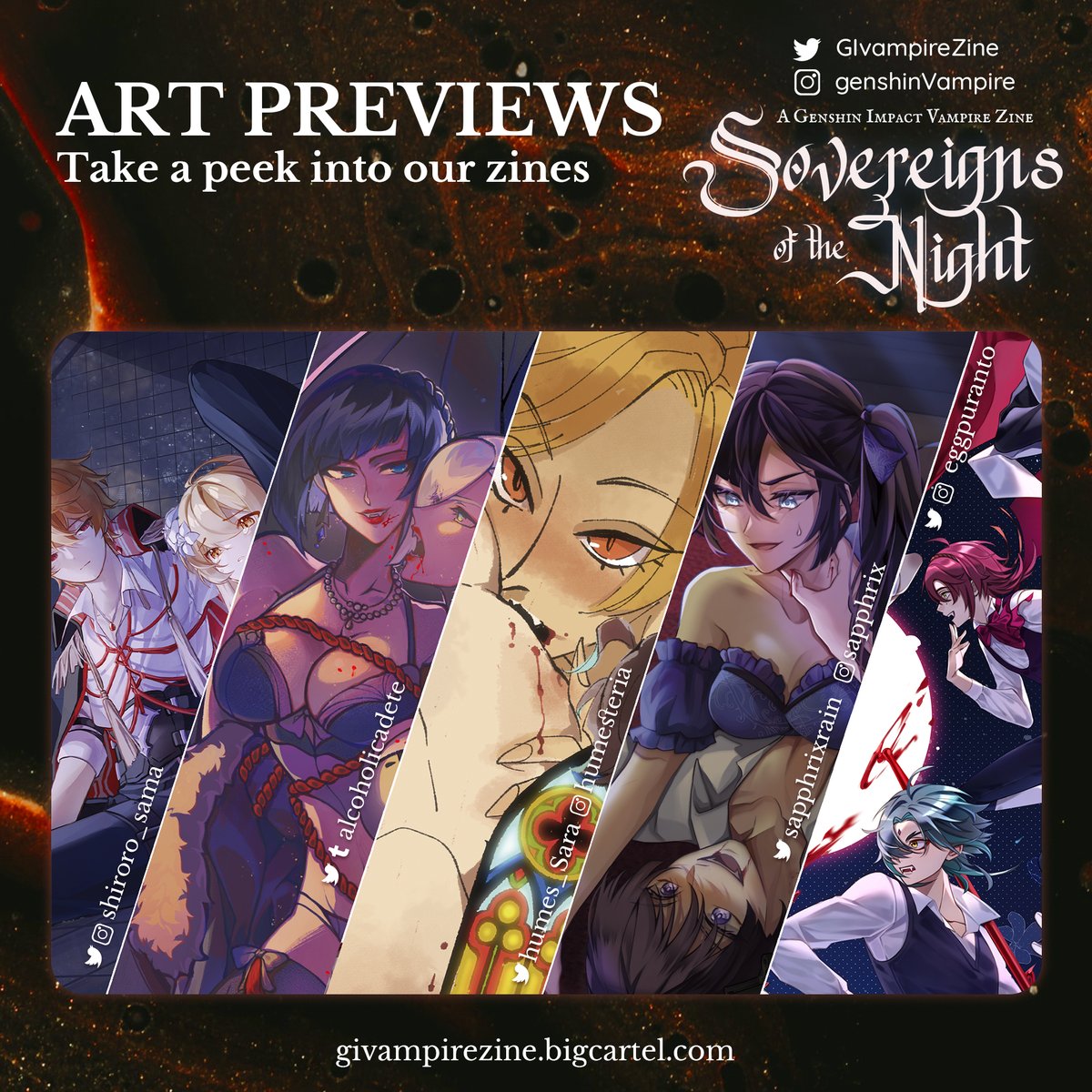 Sovereigns of the Night: A Genshin Vampire Zine tweet media