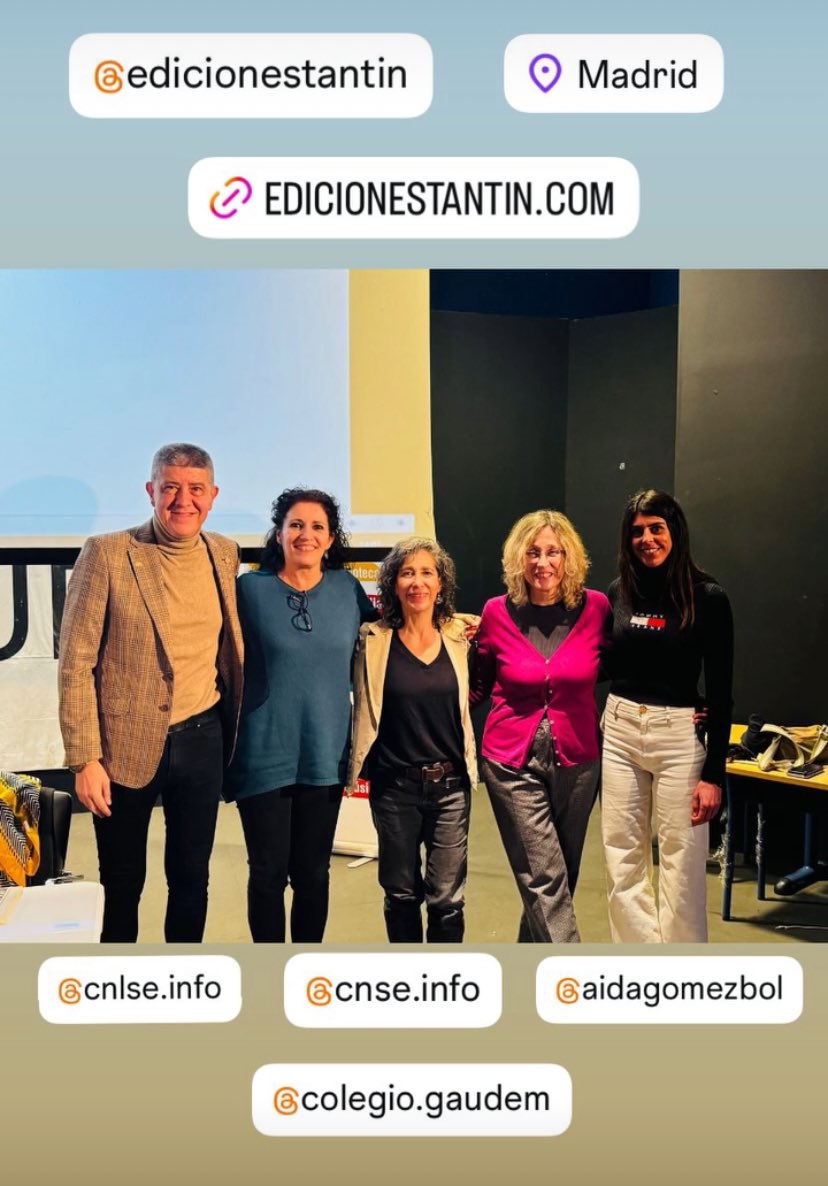 Paco Sierra (@pacusierra) on Twitter photo Presentación de la novela gráfica “La vida de Valentina. Comunicarse con signos”, con la colaboración del <a href="/ColegioGaudem/">Colegio Gaudem</a> en Madrid.
Participación de <a href="/CNSEinfo/">CNSE</a> y <a href="/CNLSE/">CNLSE</a>
Editado por <a href="/Edicionestantin/">Ediciones Tantín</a>
GRACIAS, 💪🏻💪🏻💪🏻💪🏻 Presentación de la novela gráfica “La vida de Valentina. Comunicarse con signos”, con la colaboración del <a href="/ColegioGaudem/">Colegio Gaudem</a> en Madrid.
Participación de <a href="/CNSEinfo/">CNSE</a> y <a href="/CNLSE/">CNLSE</a>
Editado por <a href="/Edicionestantin/">Ediciones Tantín</a>
GRACIAS, 💪🏻💪🏻💪🏻💪🏻