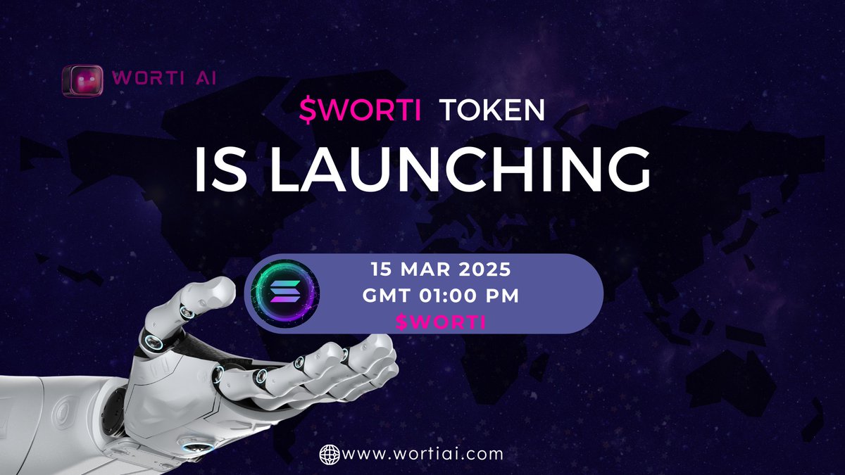 WORTIAI's tweet photo. 🚀 UNLOCK THE FUTURE WITH $WORTI TOKEN! 🚀

The wait is over! $WORTI TOKEN is officially launching! 🌍🔥

A revolutionary step towards decentralized AI powered ecosystems is about to unfold. Don't miss your chance to be part of this game changing innovation!

📅 LAUNCH DATE: MARCH 15, 2025
⏰ TIME: GMT 01:00 PM
🔗 Network: Solana

🔥 Early investors will gain a strategic advantage! Be part of the future Secure your $WORTI tokens before the world catches up!

🌟 Don't just watch the revolution, be a part of it!

#WORTIAI  #Solana #TokenLaunch #Blockchain #AIRevolution #CryptoInvesting  #FutureOfAI #WortiToken @wortitoken