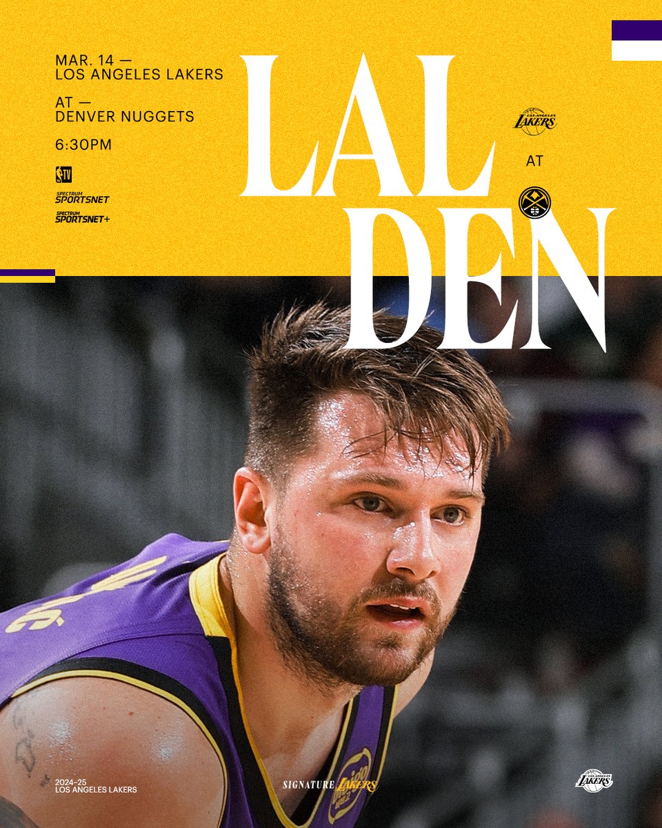 Game day in Denver. 

🕡: 6:30 PM PT
📺: <a href="/SpectrumSN/">Spectrum SportsNet</a>, NBA TV
📱: Spectrum SportsNet+
📻: ESPN LA 710/1330 KWKW