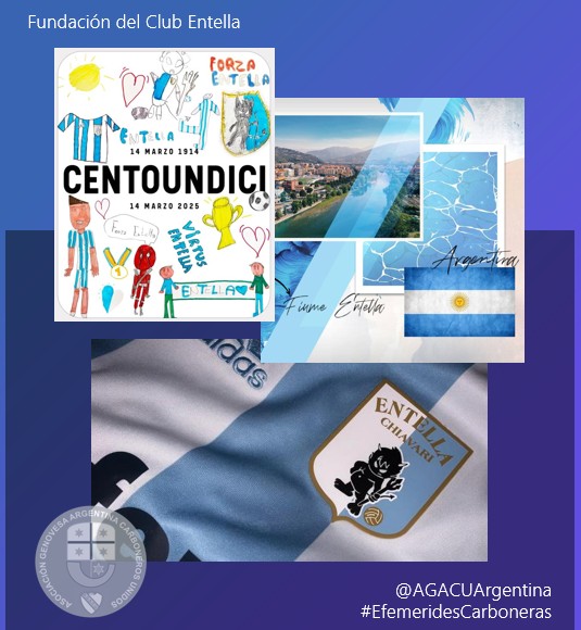 agacuargentina's tweet image. #efemeridescarboneras

14/3/1914 Fundación del @V_Entella en Liguria - Saludamos, en su 111° aniv, al Entella, club ligado desde su nacimiento con la 🇦🇷 ¡FELICIDADES ENTELLA!

Dal 1914 del Tigullio sei la stella🌟
#14marzo #ForzaEntella #UnaSolaSquadra #AGACU #chiavari #tigullio