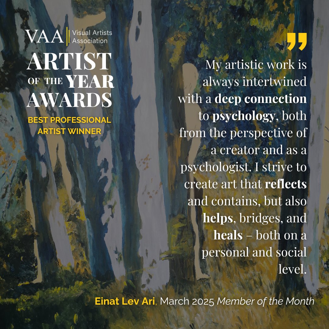 VAAartists's tweet image. Member of the Month March 2025 | Einat Lev Ari

You can read more of Einat Lev Ari's Interview on our website, through the link in our bio, or directly here: visual-artists.org/project/einat-…

#VAAMemberoftheMonth #VAAArtistFeature #ArtistFeature #MemberFeature #VisualArtistsAssociation
