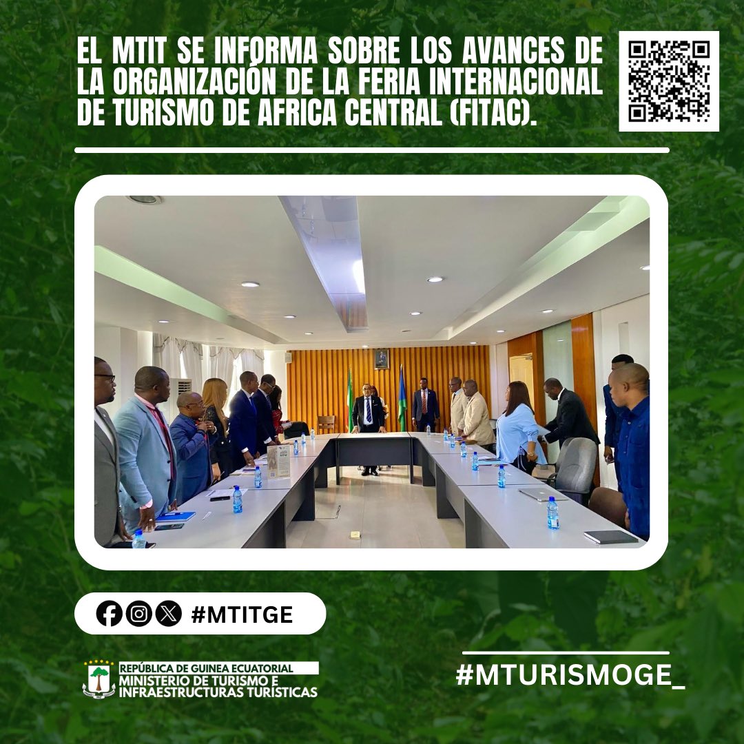 MTurismoGE_'s tweet photo. EL MTIT SE INFORMA SOBRE LOS AVANCES DE LA ORGANIZACIÓN DE LA FERIA INTERNACIONAL DE TURISMO DE AFRICA CENTRAL (FITAC). @FitacGE
https://t.co/6RlmQbpSNK
#mtit #mturismoge #guineaecuatorial #Lisboa https://t.co/0CI02SoD6V