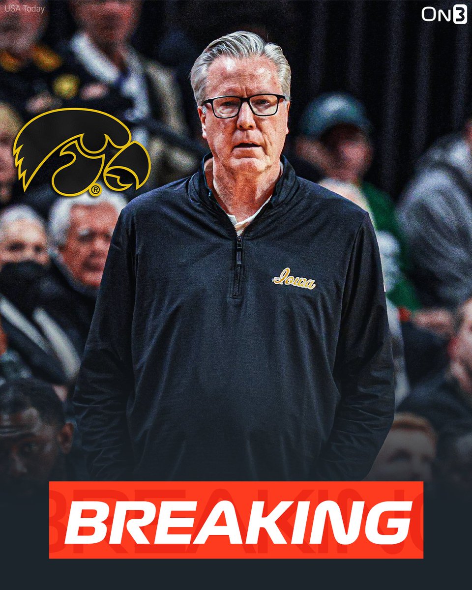 On3 (@on3sports) on Twitter photo BREAKING: Iowa has fired head basketball coach Fran McCaffery, <a href="/JonRothstein/">Jon Rothstein</a> reports❌
on3.com/college/iowa-h… BREAKING: Iowa has fired head basketball coach Fran McCaffery, <a href="/JonRothstein/">Jon Rothstein</a> reports❌
on3.com/college/iowa-h…