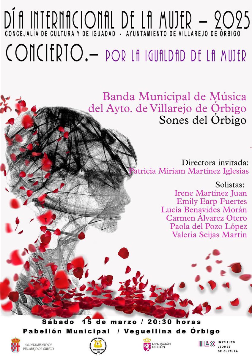 Mañana tendrá lugar el concierto que dedicamos a la mujer compositora, a la mujer directora y a la mujer solista, porque sin ellas tampoco la música tendría sentido ¡¡Os esperamos!! #Cultura #Concierto #DíaDeLaMujer #Música #Órbigo #leonesp