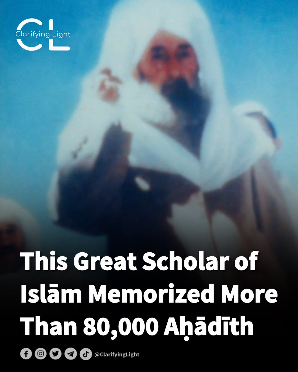 ClarifyingLight's tweet photo. The great Muḥaddith, Shaykh Dr. Nūr al-Dīn ʿIṭr, who was the nephew and son-in-law of Shaykh ʿAbdullāh Sirāj al-Dīn al-Ḥusaynī, estimated that he had memorized 80,000 Aḥādīth (many say it was more than 100k). Thus, he was given the title al-Ḥāfiẓ.

He would follow the strictest Fatāwā (legal rulings) for himself but provide the general public with the easiest Fatāwā from the four Madhāhib of Fiqh.

Shaykh ʿAbdullāh Sirāj al-Dīn was a spiritual master of the Rifāʿī order, an expert Ḥanafī Faqīh, a Ḥāfiẓ and a great Mufassir of al-Qurʾān, as well as an erudite scholar of Ḥadīth.

However, he was most famous for his deep and intense love for our Master, Muḥammad ﷺ. Some of his students mentioned that he saw Rasūlullāh ﷺ both in sleep and while awake.

May Allāh sanctify the noble Imām’s secret.

[Ṣafaḥāt min Ḥayāt al-Imām]
