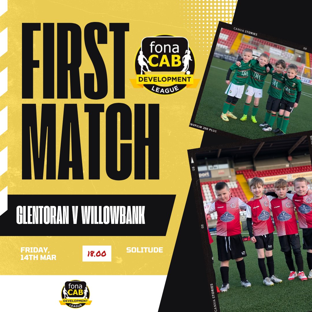 Kicking off first in the <a href="/fonacabbelfast/">fonaCAB</a> development league is <a href="/Glentoran/">Glentoran FC</a> v <a href="/willowbank/">Geoffrey Foard</a>